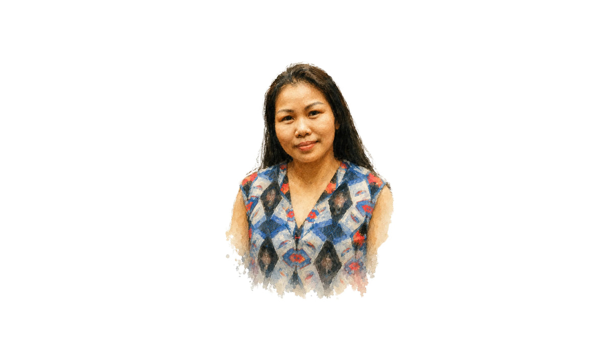 Watercolour portrait of Phan Hoa, tailor in the Chula atelier