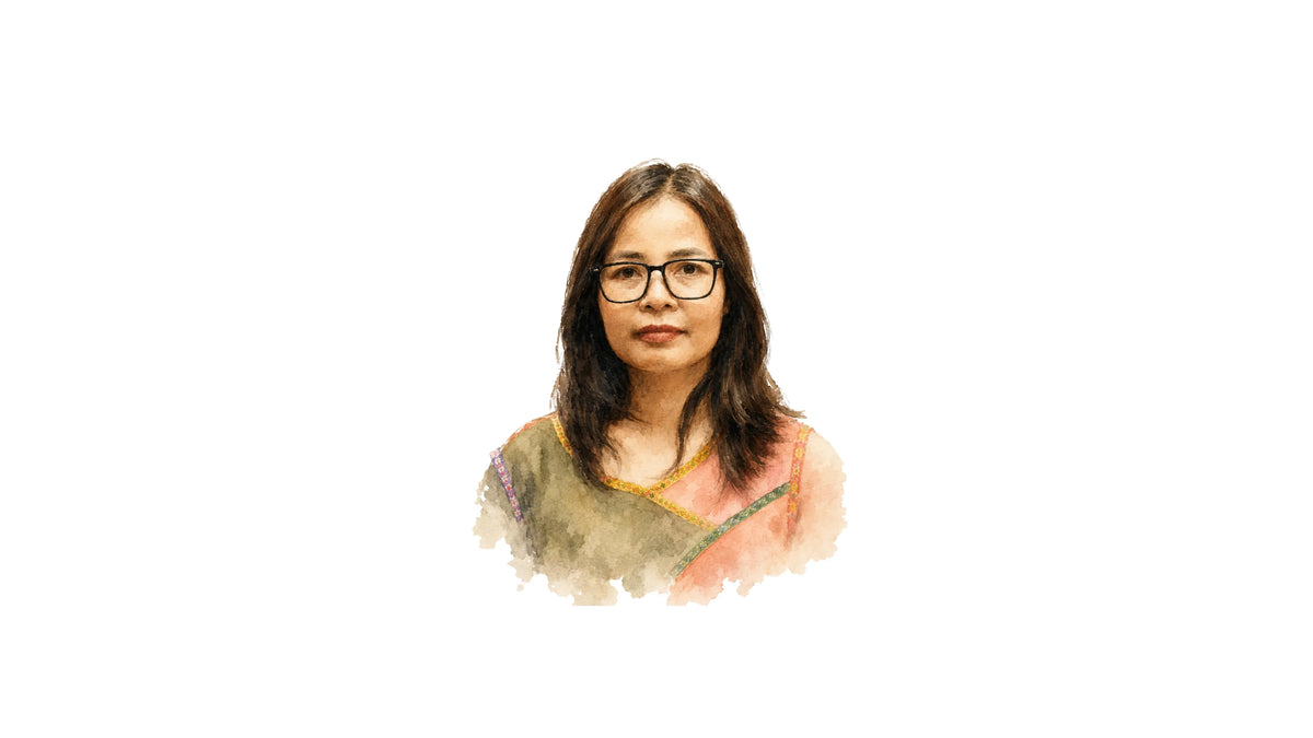 Watercolour portrait of Le Huong, tailor in the Chula atelier